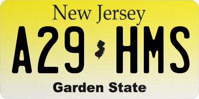 NJ license plate A29HMS