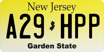 NJ license plate A29HPP