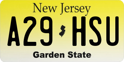 NJ license plate A29HSU