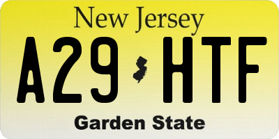 NJ license plate A29HTF