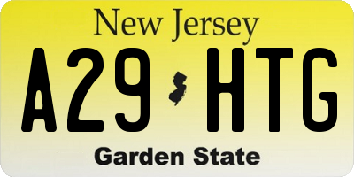 NJ license plate A29HTG