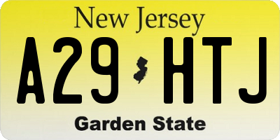 NJ license plate A29HTJ