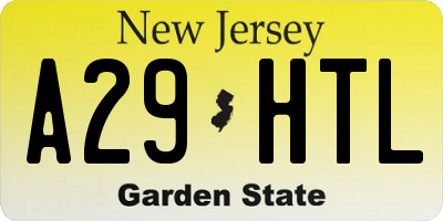 NJ license plate A29HTL