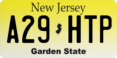 NJ license plate A29HTP