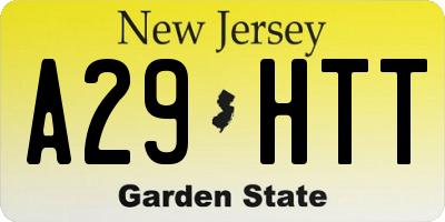 NJ license plate A29HTT