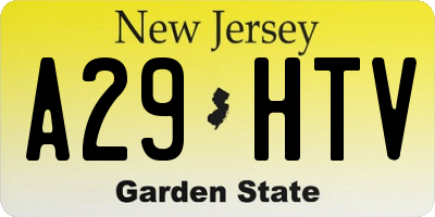 NJ license plate A29HTV