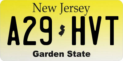 NJ license plate A29HVT