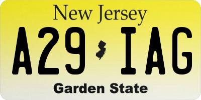 NJ license plate A29IAG