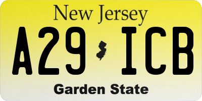 NJ license plate A29ICB