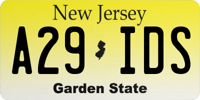 NJ license plate A29IDS