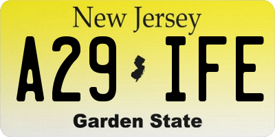 NJ license plate A29IFE