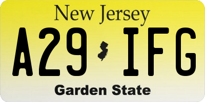 NJ license plate A29IFG