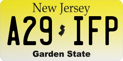 NJ license plate A29IFP