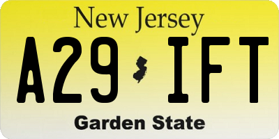 NJ license plate A29IFT
