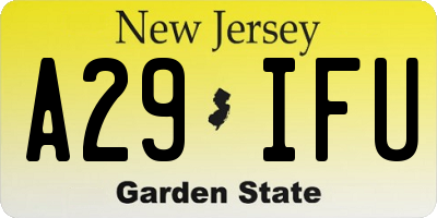 NJ license plate A29IFU