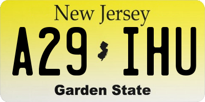 NJ license plate A29IHU