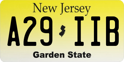 NJ license plate A29IIB