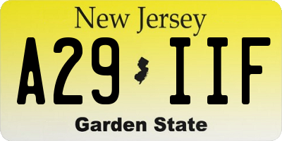 NJ license plate A29IIF