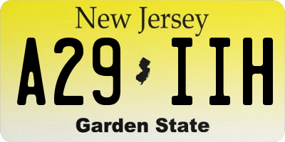 NJ license plate A29IIH