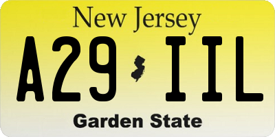 NJ license plate A29IIL