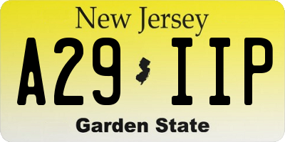 NJ license plate A29IIP