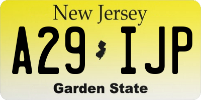 NJ license plate A29IJP