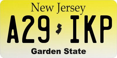 NJ license plate A29IKP
