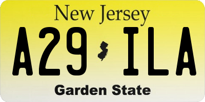 NJ license plate A29ILA