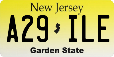 NJ license plate A29ILE