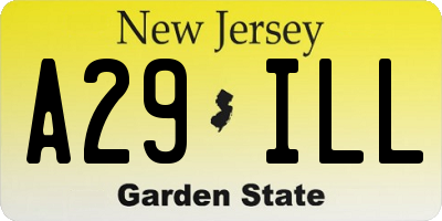 NJ license plate A29ILL