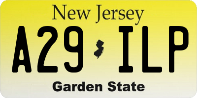 NJ license plate A29ILP