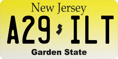 NJ license plate A29ILT
