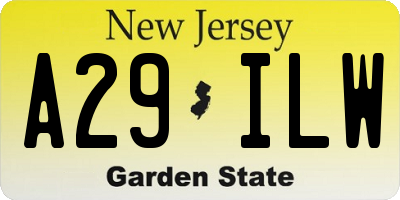 NJ license plate A29ILW