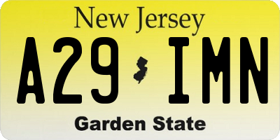 NJ license plate A29IMN