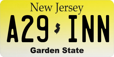 NJ license plate A29INN