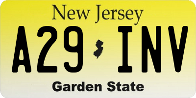 NJ license plate A29INV