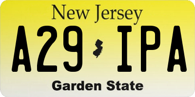 NJ license plate A29IPA