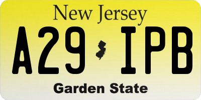 NJ license plate A29IPB