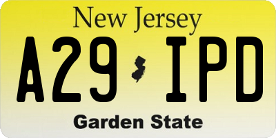 NJ license plate A29IPD