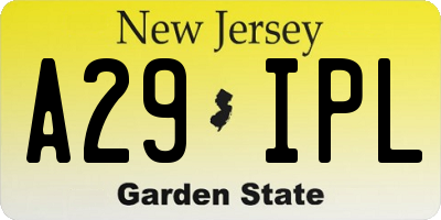 NJ license plate A29IPL
