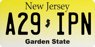 NJ license plate A29IPN