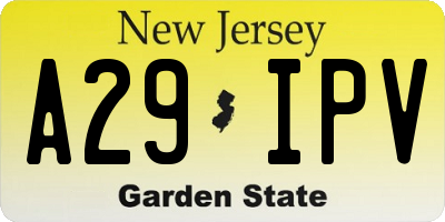 NJ license plate A29IPV