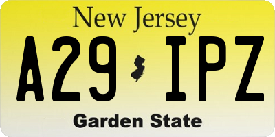 NJ license plate A29IPZ