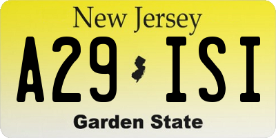 NJ license plate A29ISI