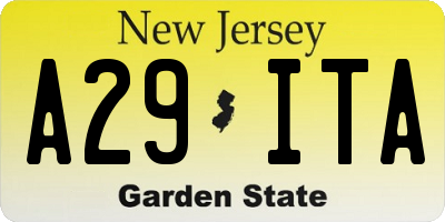 NJ license plate A29ITA