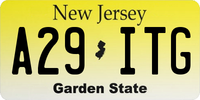 NJ license plate A29ITG
