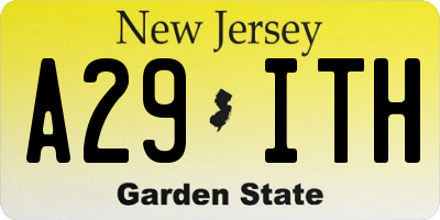 NJ license plate A29ITH