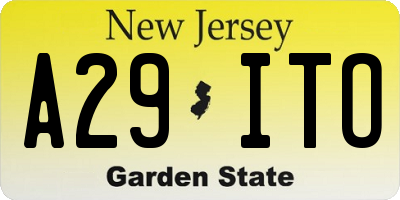 NJ license plate A29ITO
