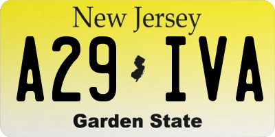 NJ license plate A29IVA