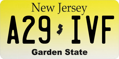 NJ license plate A29IVF